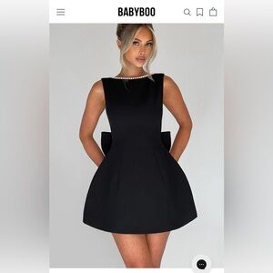Babyboo Black Mini Dress with Bow Detail